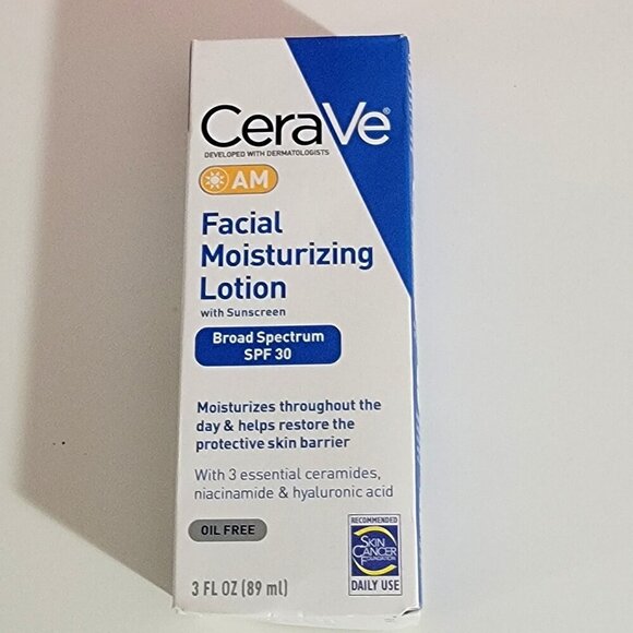 Cerave AM Facial Moisturizing Lotion SPF 30 Broad Spectrum Listing 1 of 3 - Picture 3 of 12